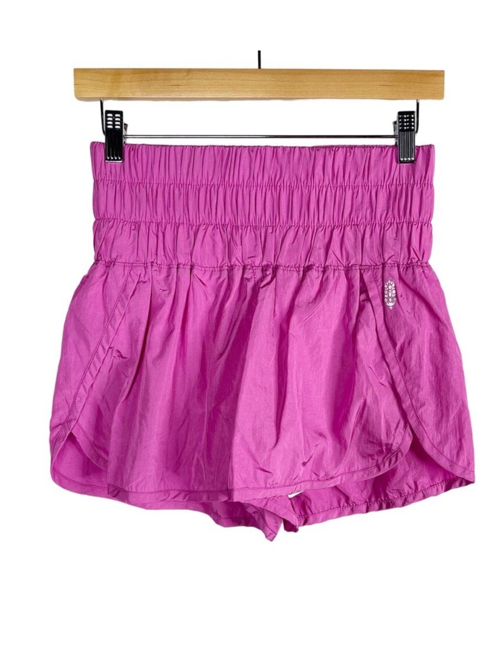 Free People S Vivacious Violet Pink The Way Home Shorts Smocked Waist Workout